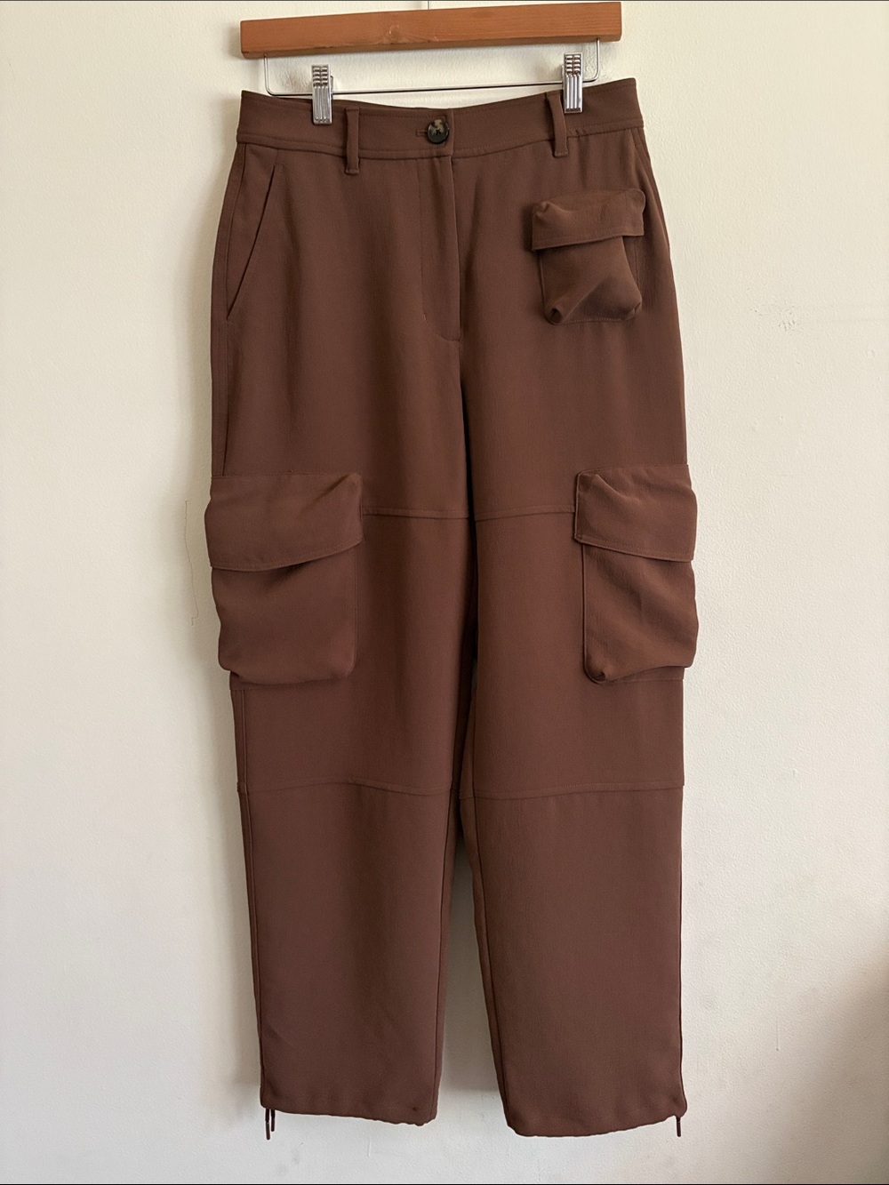 Aritzia Wilfred Chocolate Cargo Straight Leg Trouser Size 6